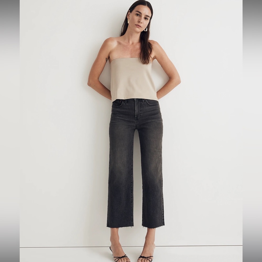 Madewell The Perfect Vintage Wide-Leg Crop Jean sz 28 NK917